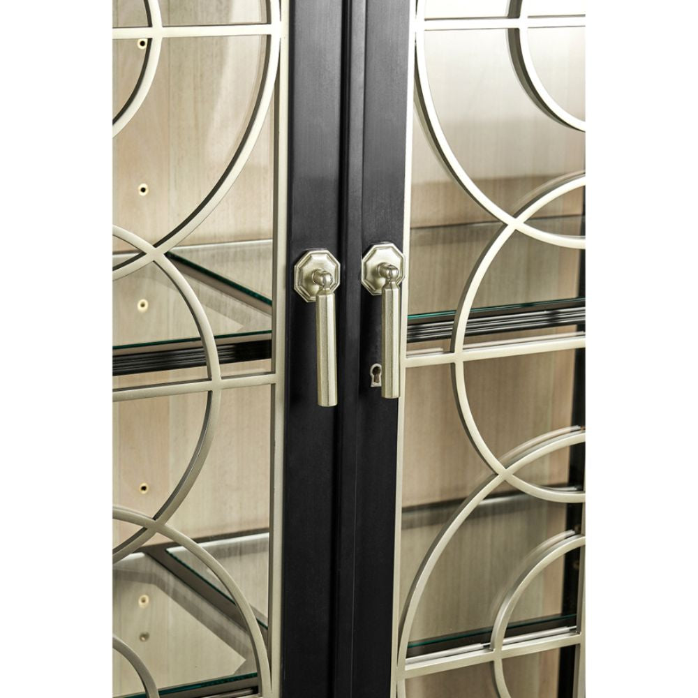 Sprite Display Cabinet in Formal Black with Glass Doors | Jonathan Charles Fine Furniture