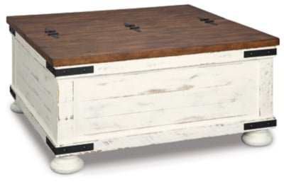 Ashley White/Brown Wystfield Cocktail Table with Storage | Home Elegance USA