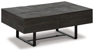 Ashley Grayish Brown/Black Kevmart Rectangular Cocktail Table | Home Elegance USA