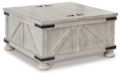 Ashley Whitewash Carynhurst Cocktail Table with Storage | Home Elegance USA
