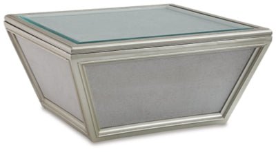 Ashley Silver Finish Traleena Square Cocktail Table | Home Elegance USA