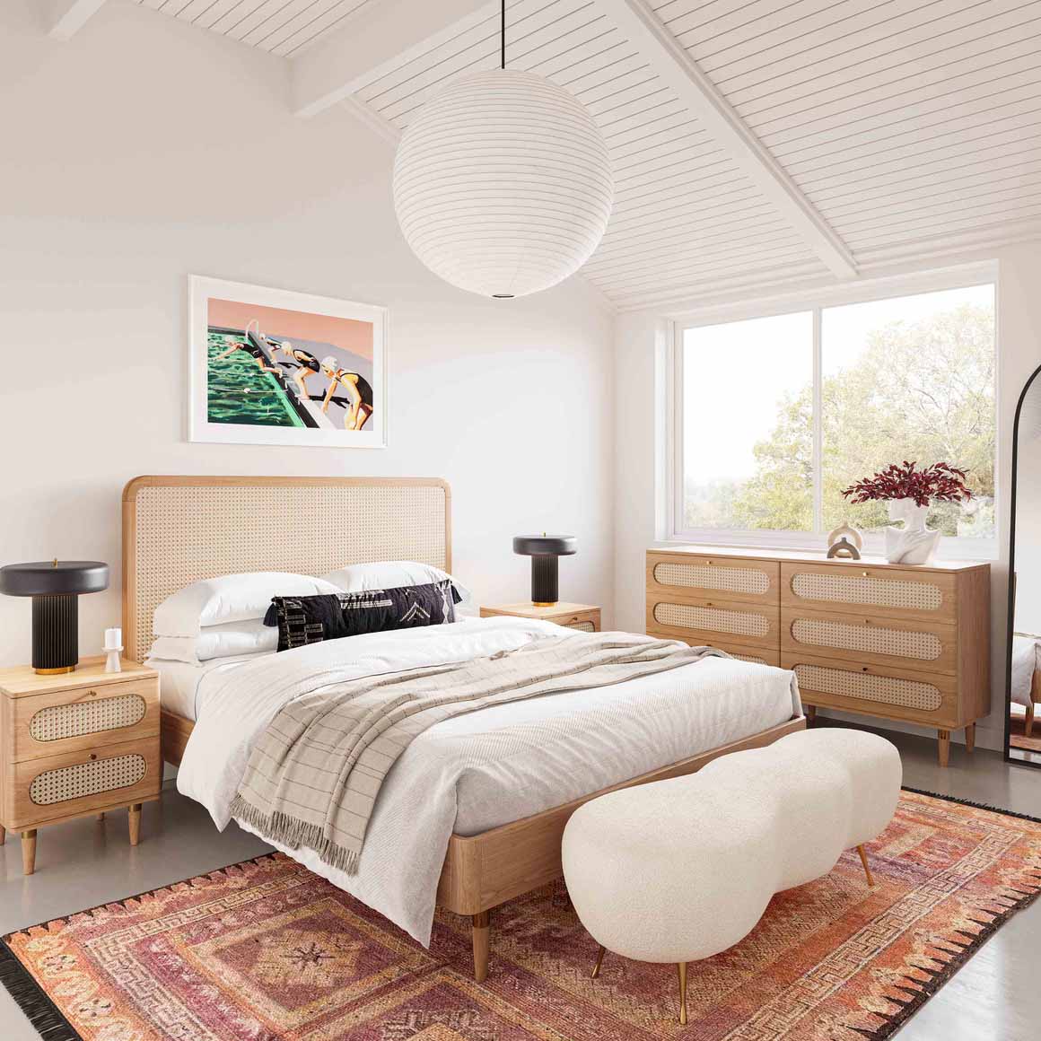 Carmen Cane Bed | TOV | Home Elegance USA