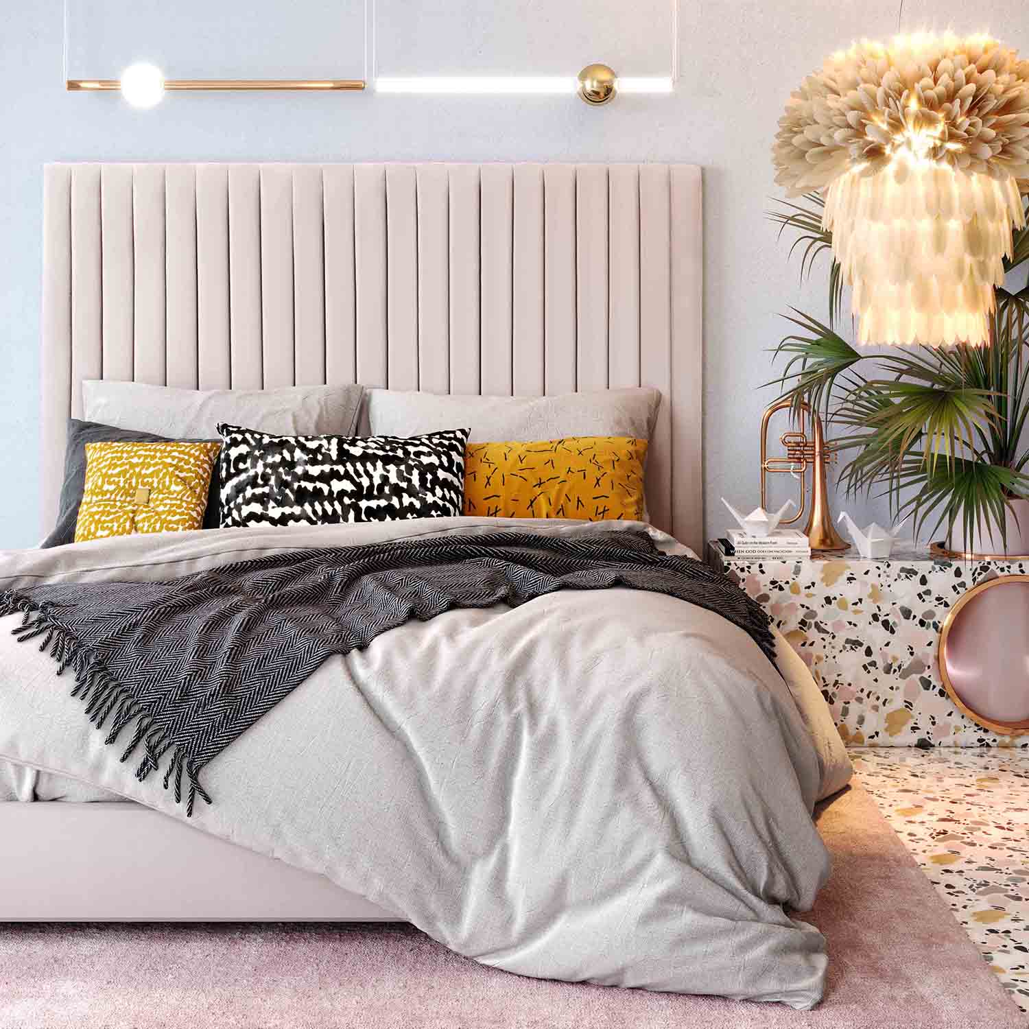 Arabelle Velvet Bed | TOV | Home Elegance USA