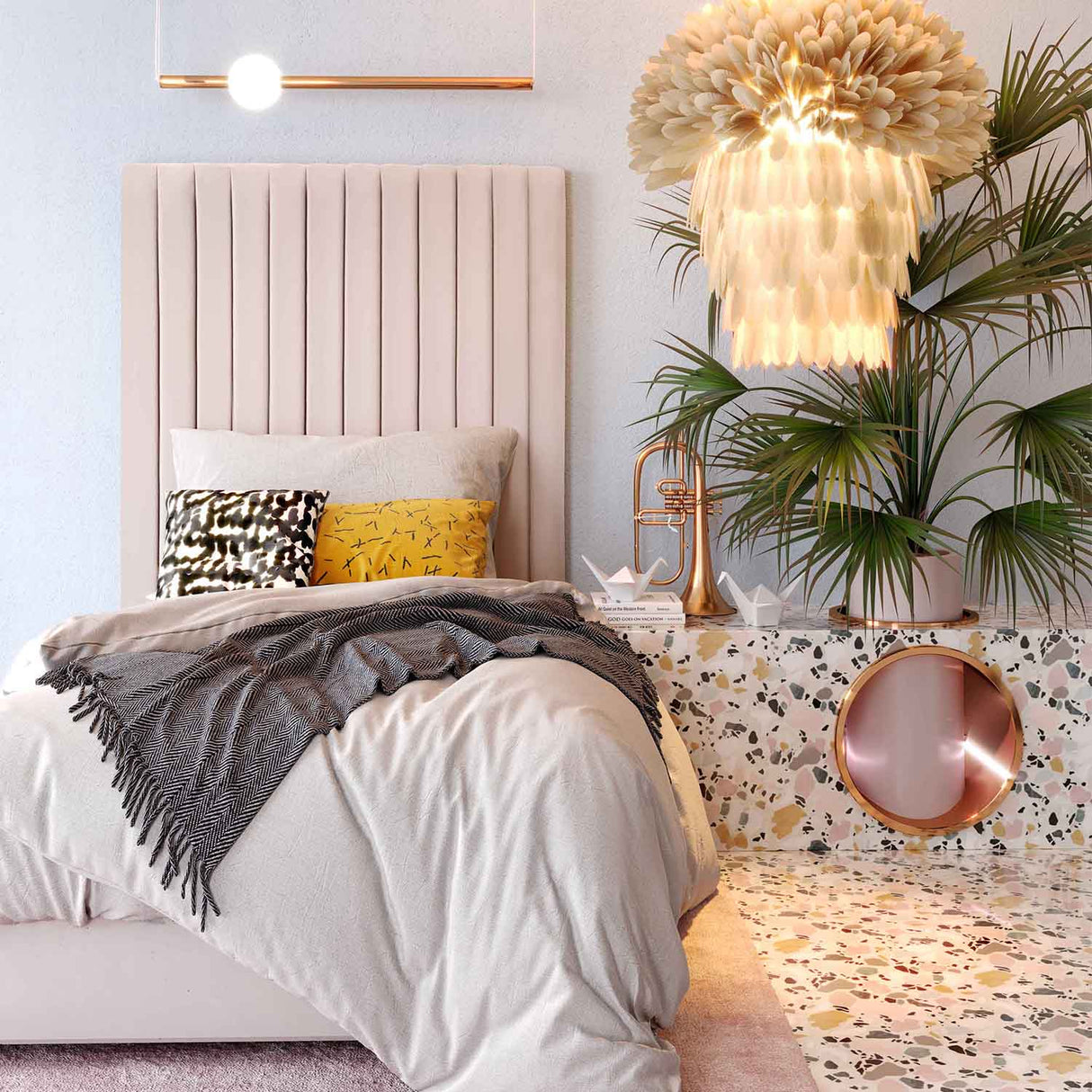 Arabelle Velvet Bed | TOV | Home Elegance USA