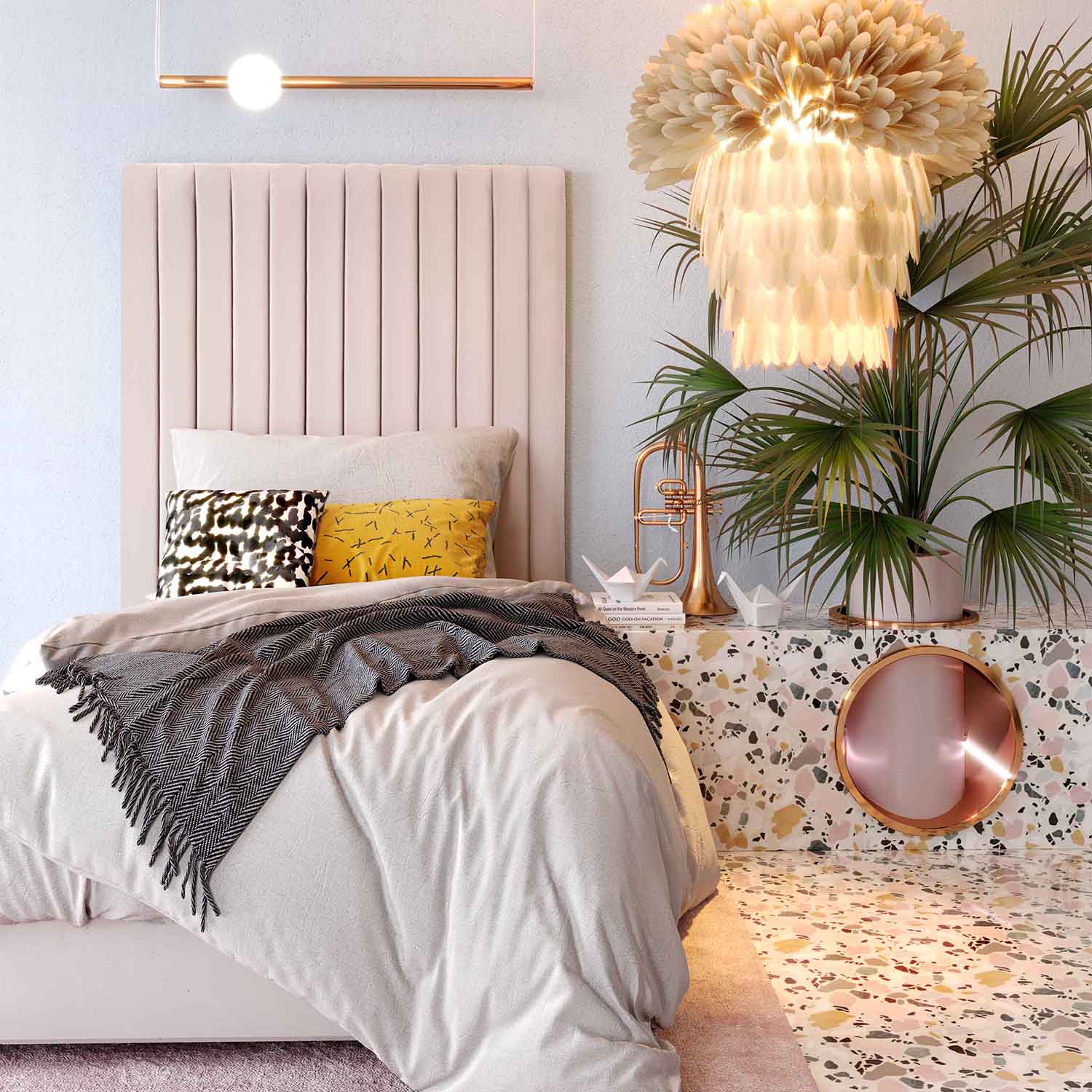 Arabelle Velvet Bed | TOV | Home Elegance USA