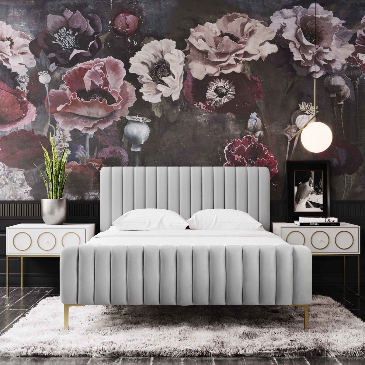Angela Velvet Bed | TOV | Home Elegance USA