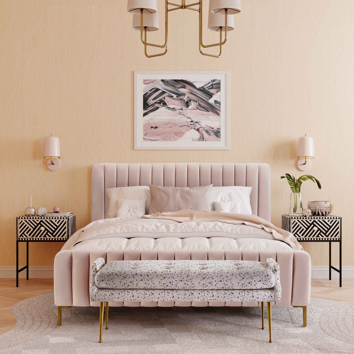 Angela Velvet Bed | TOV | Home Elegance USA