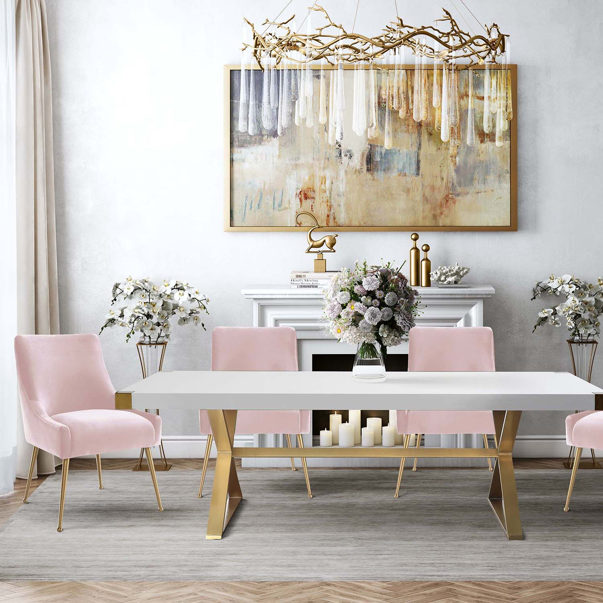 Adeline Lacquer Dining Table | TOV | Home Elegance USA