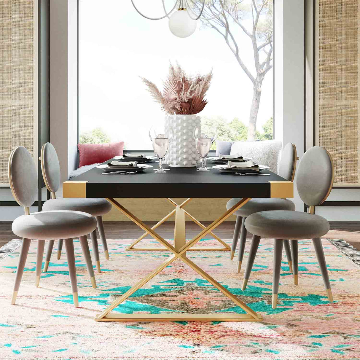 Adeline Lacquer Dining Table | TOV | Home Elegance USA