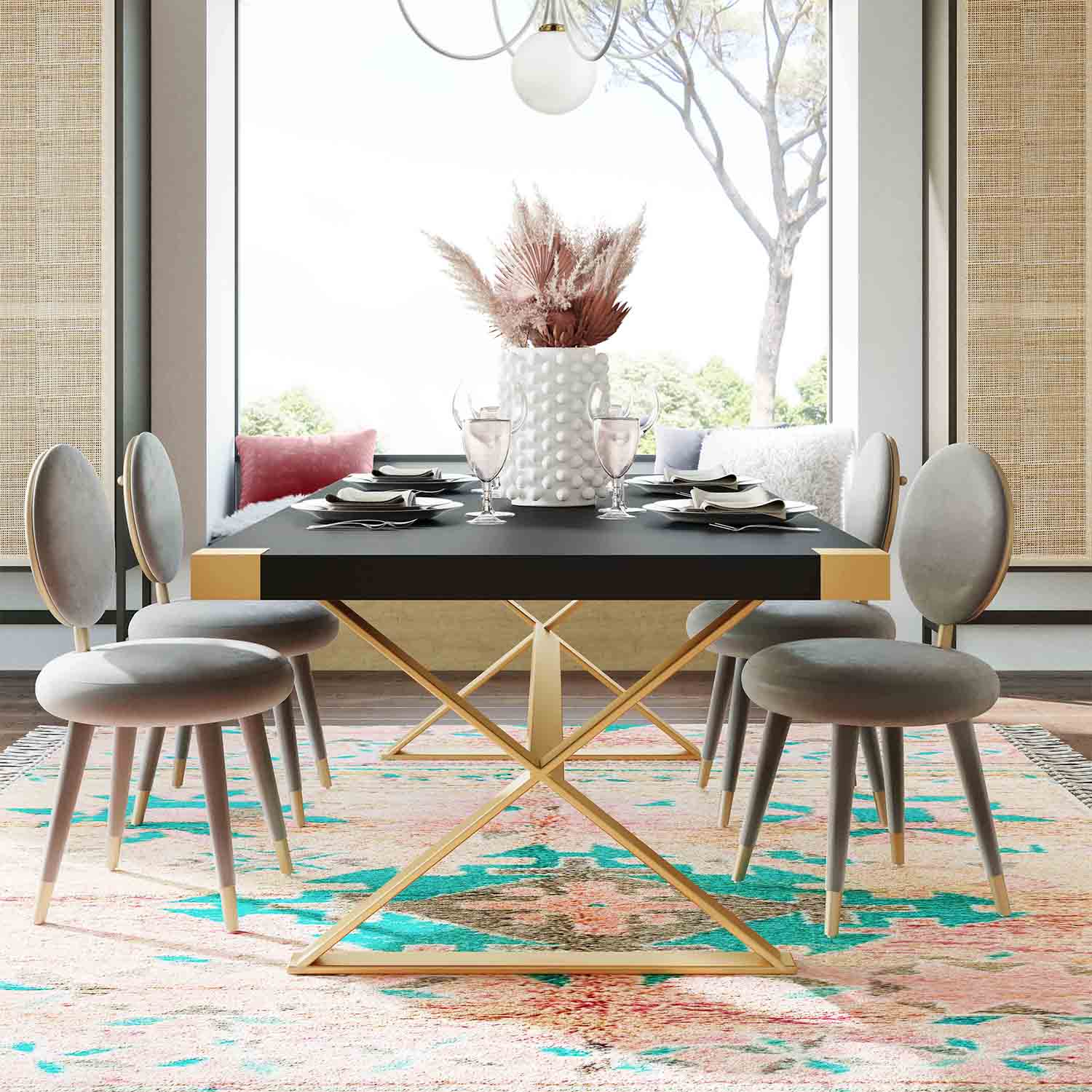 Adeline Lacquer Dining Table | TOV | Home Elegance USA