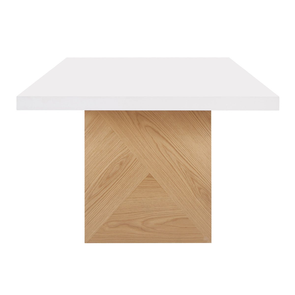 Tov Furniture Madeline White Gloss And Natural Ash 92" Rectangular Dining Table - Home Elegance USA