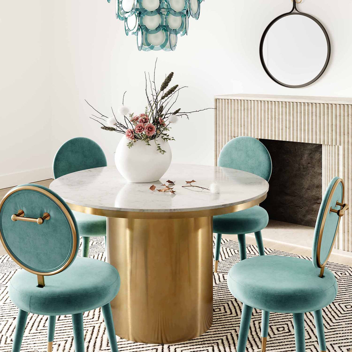 Alisin Marble Dining Table | TOV | Home Elegance USA