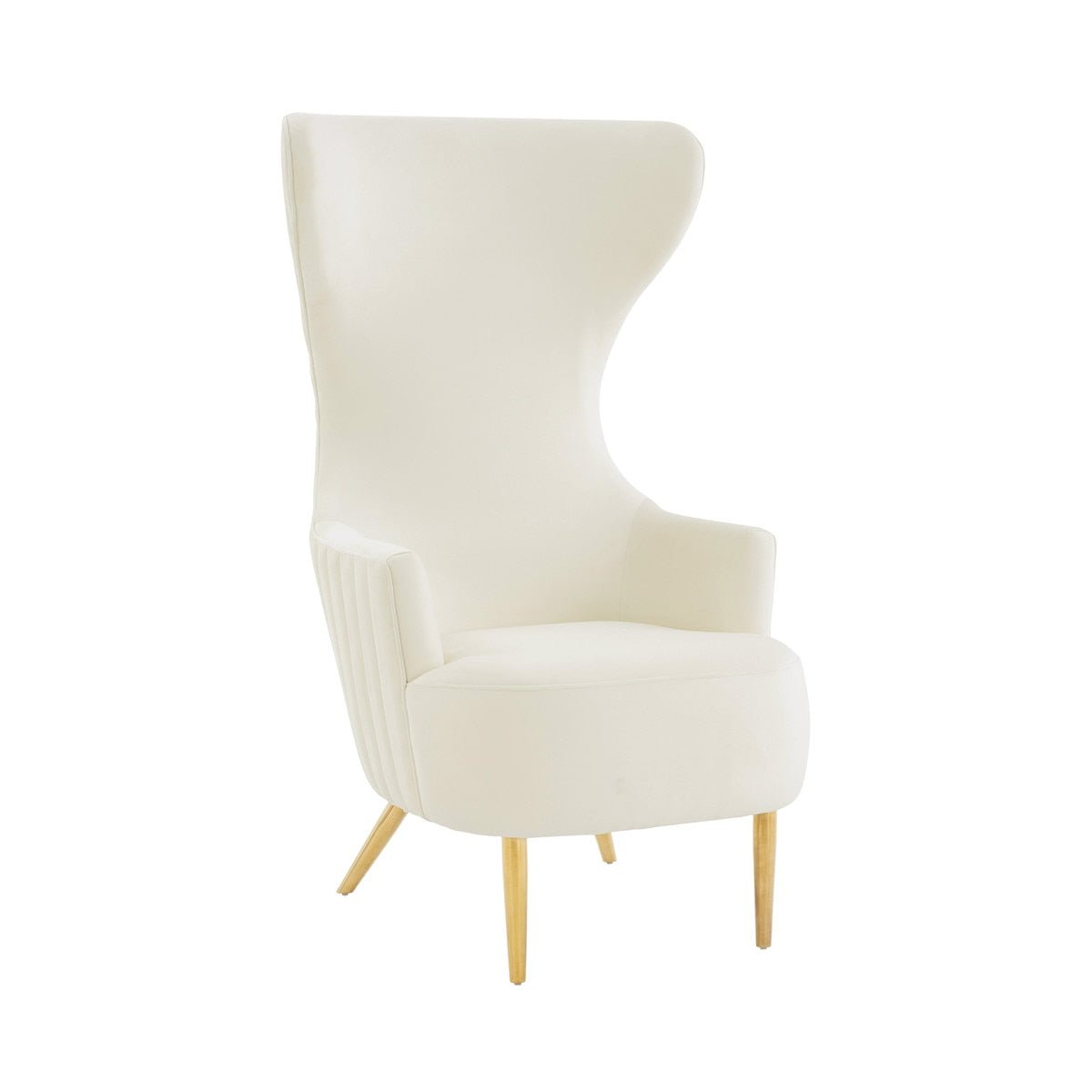 Julia Cream Velvet Tufted Wingback Chair | Inspire Me! | TOV - Home Elegance USA