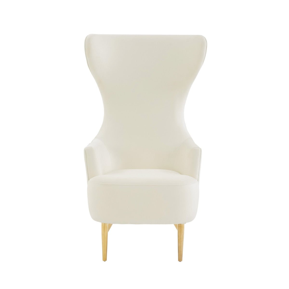 Julia Cream Velvet Tufted Wingback Chair | Inspire Me! | TOV - Home Elegance USA