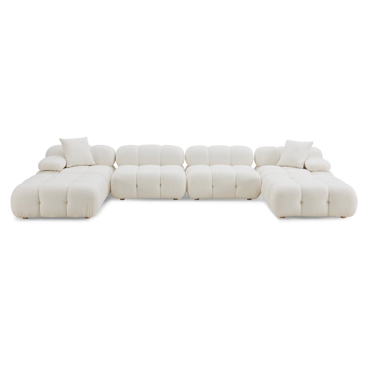 Calliope Cream Vegan Shearling 6 - Piece Modular U - Sectional | TOV | Home Elegance USA