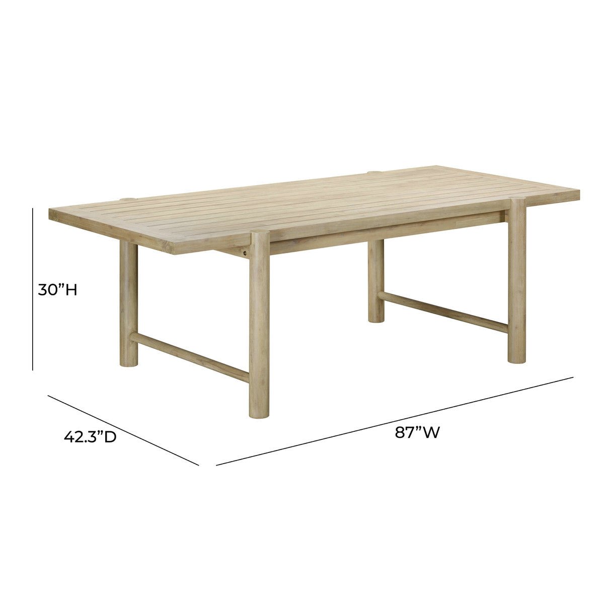 7 Pc Gata Light Teak Outdoor Rectangular Dining Table Set | TOV | Home Elegance USA