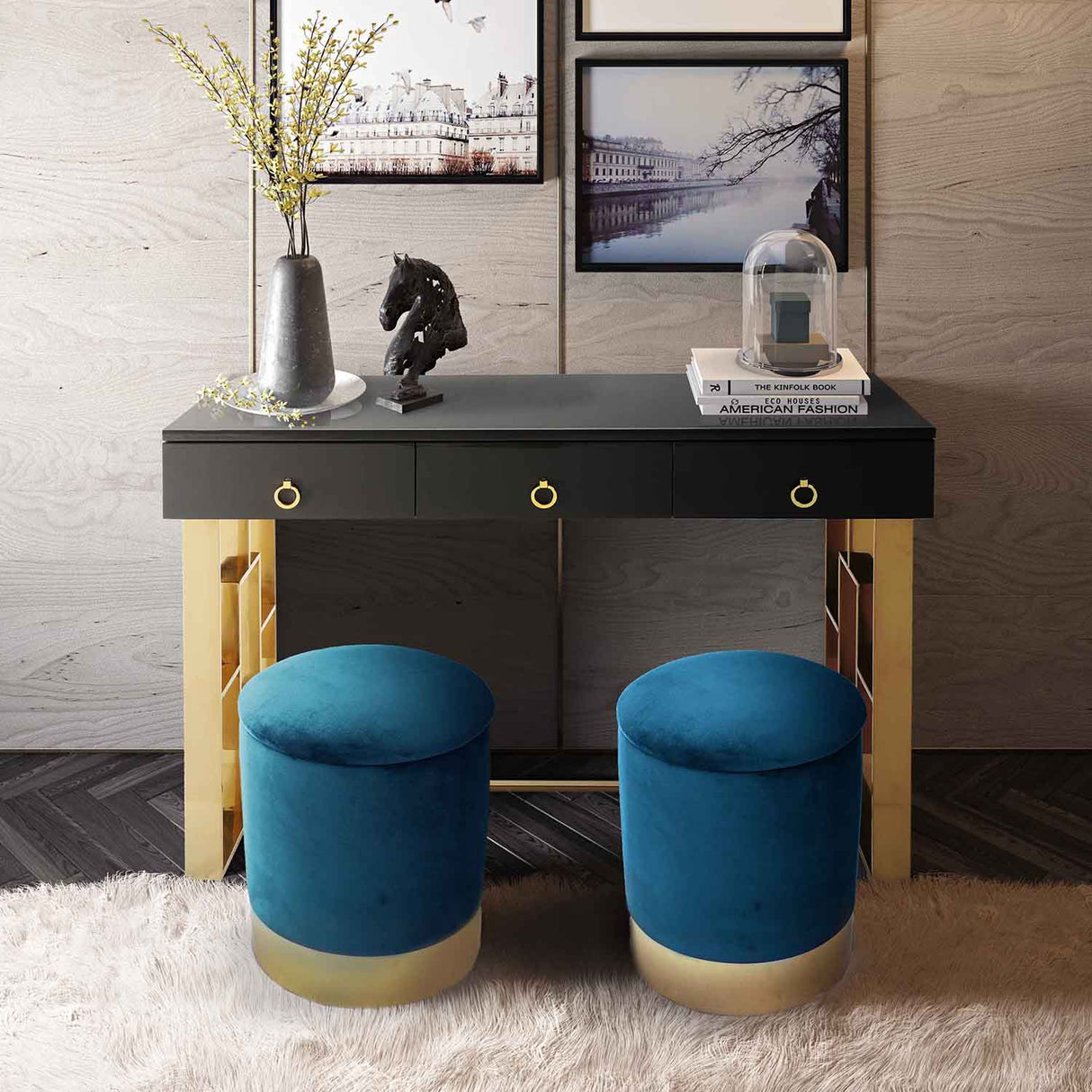 Audrey Lacquer Desk | TOV | Home Elegance USA