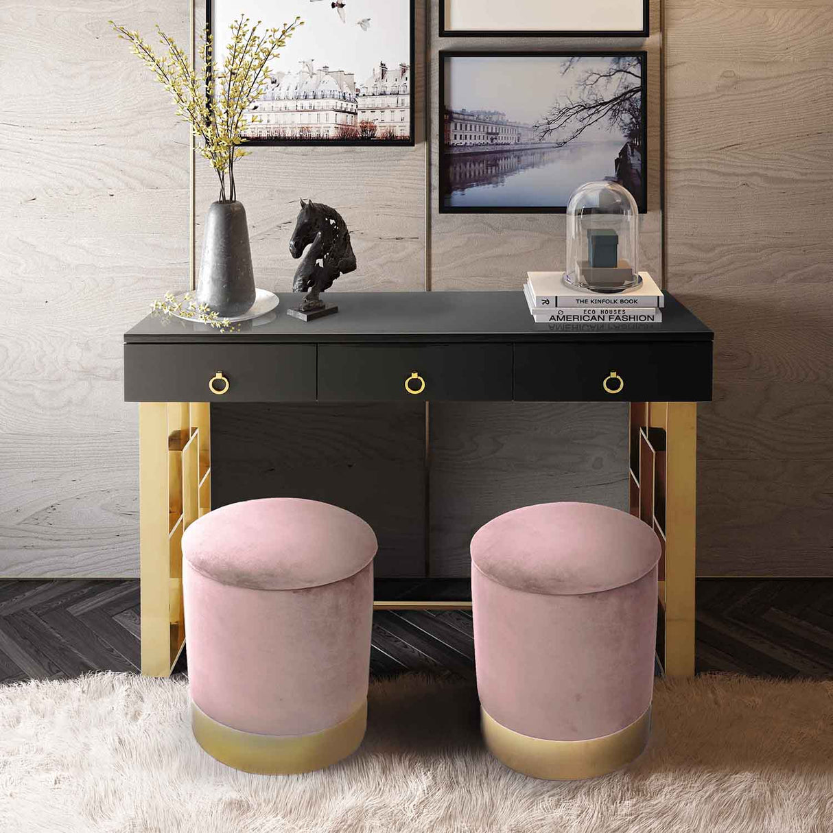 Audrey Lacquer Desk | TOV | Home Elegance USA