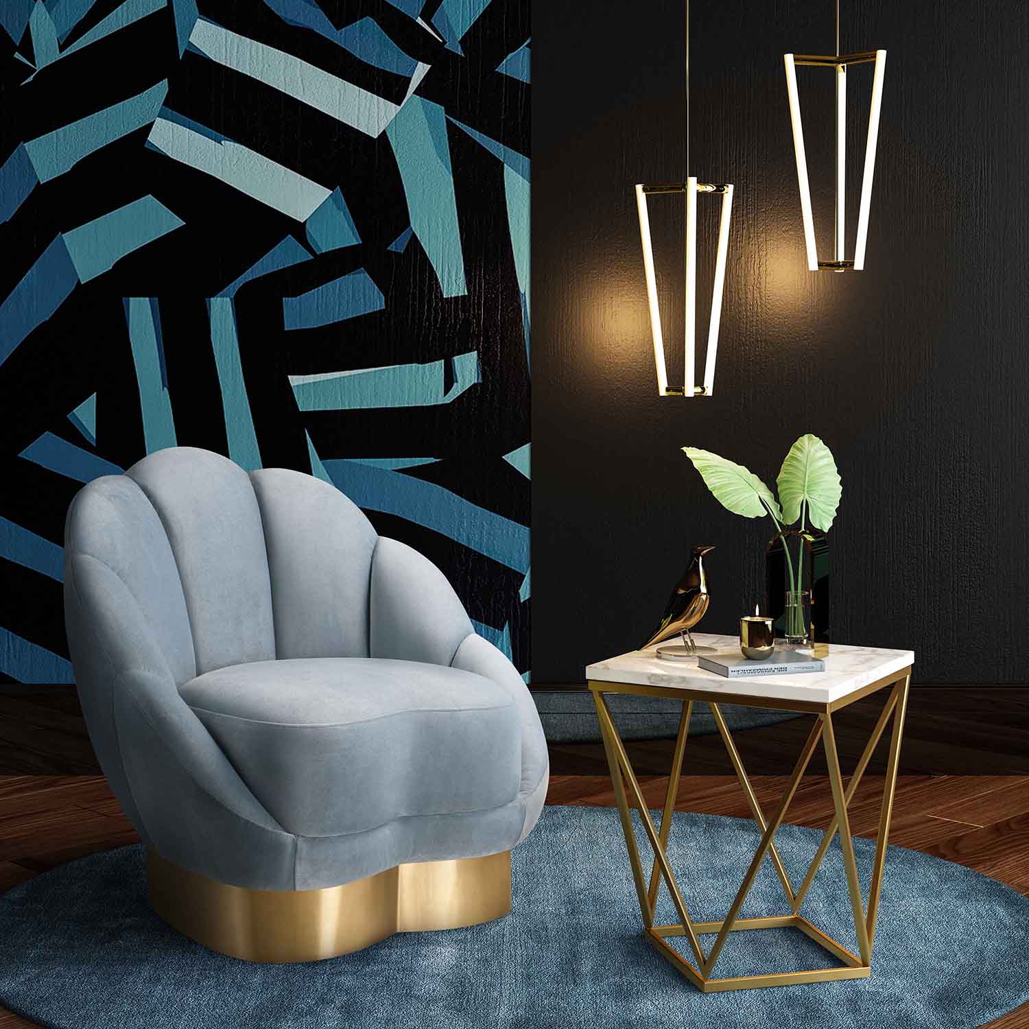 Bloom Velvet Chair | TOV | Home Elegance USA