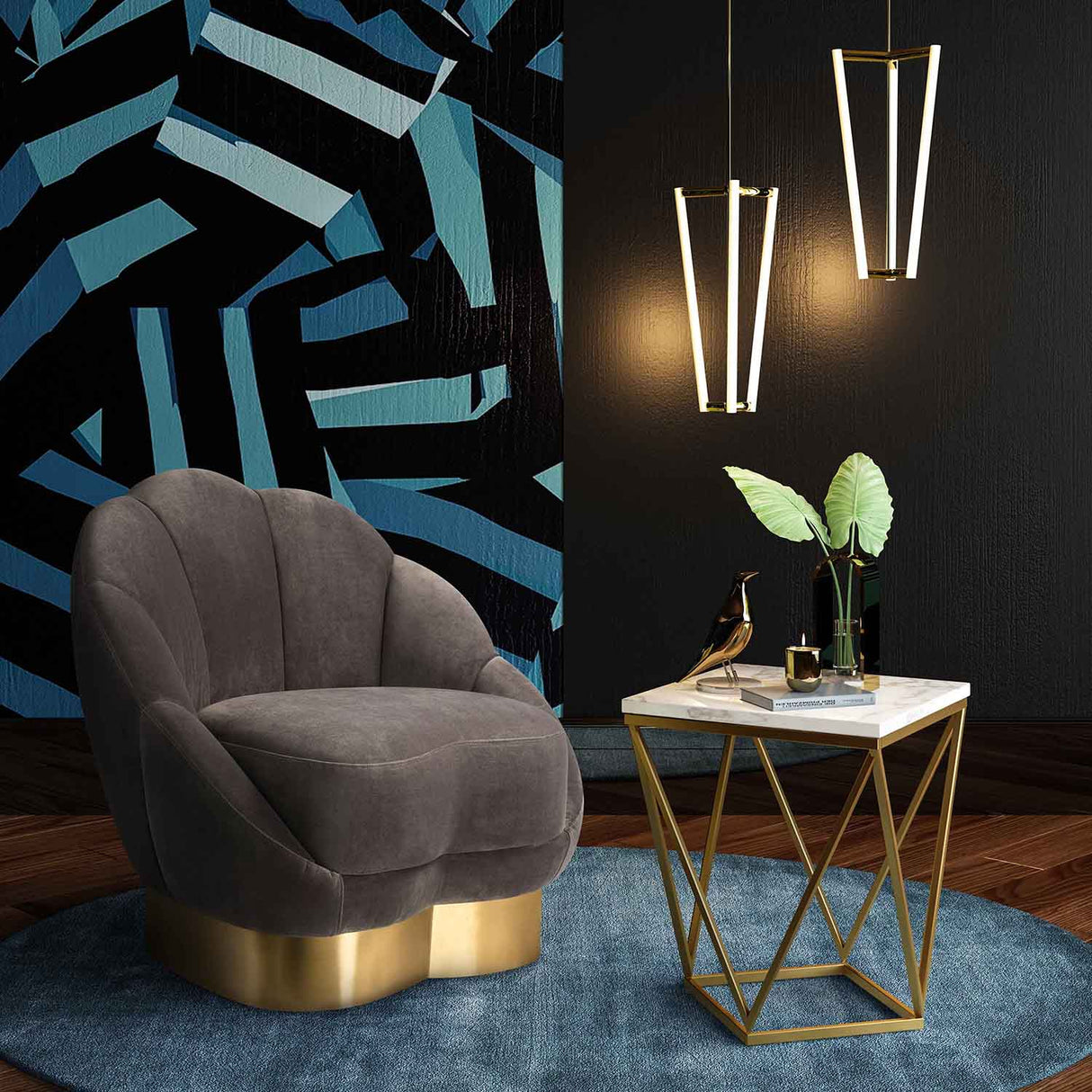 Bloom Velvet Chair | TOV | Home Elegance USA
