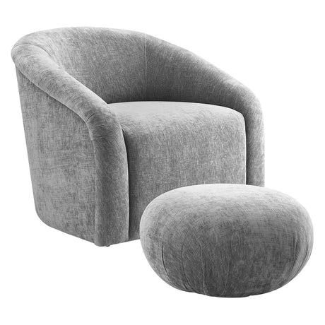 Boboli Chenille Chair/Ottoman Set | TOV | Home Elegance USA