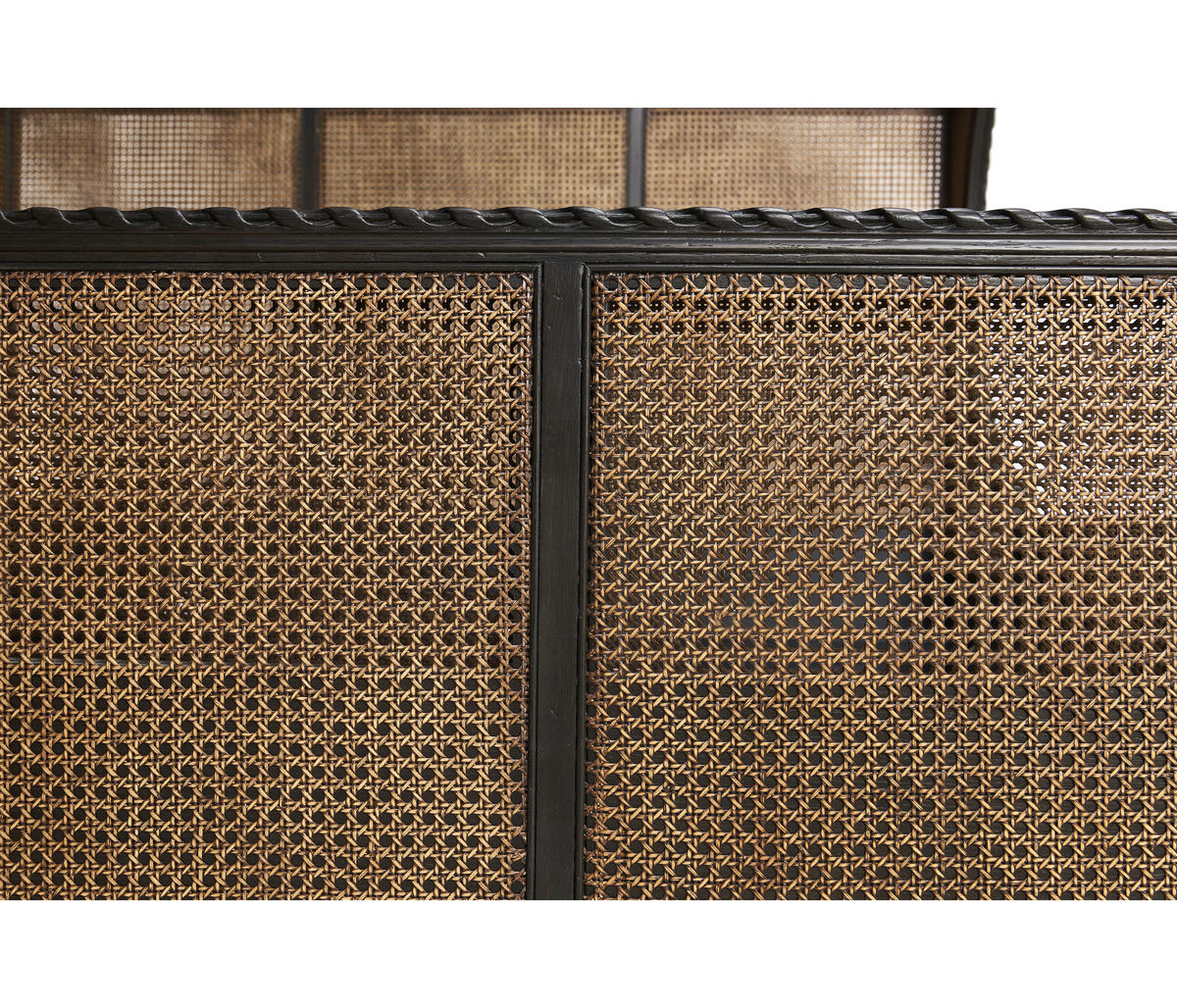 Tangiers King Shelter Bed – Ebonized Oak with Cane Detailing | Jonathan Charles