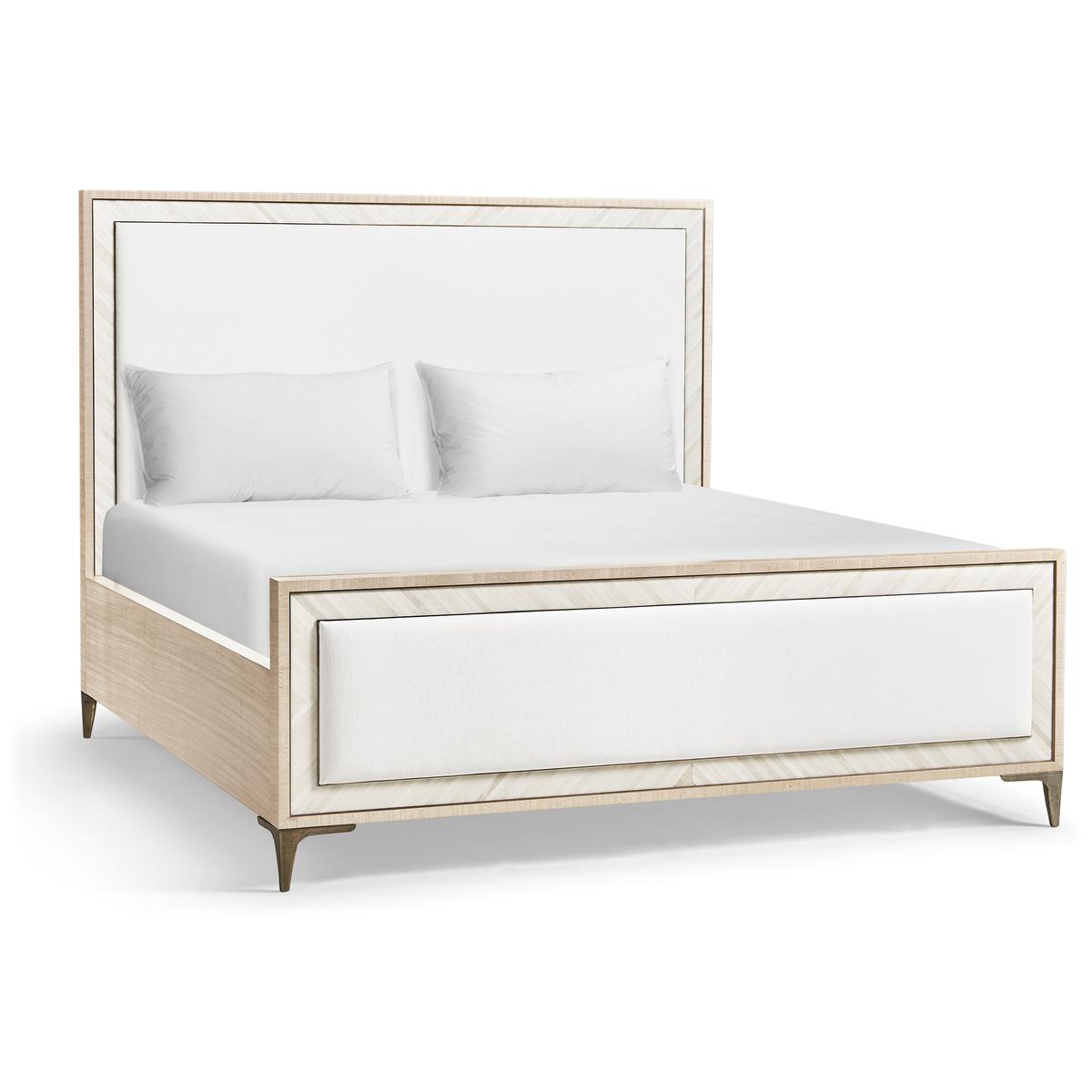 Tideline Bone & Linen-Blend Upholstered Bed | Jonathan Charles Fine Furniture