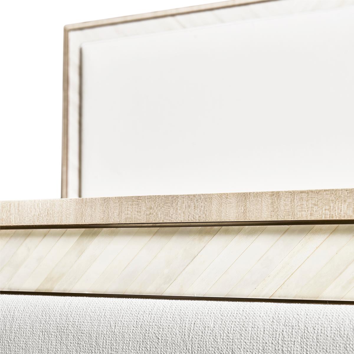 Tideline Bone & Linen-Blend Upholstered Bed | Jonathan Charles Fine Furniture