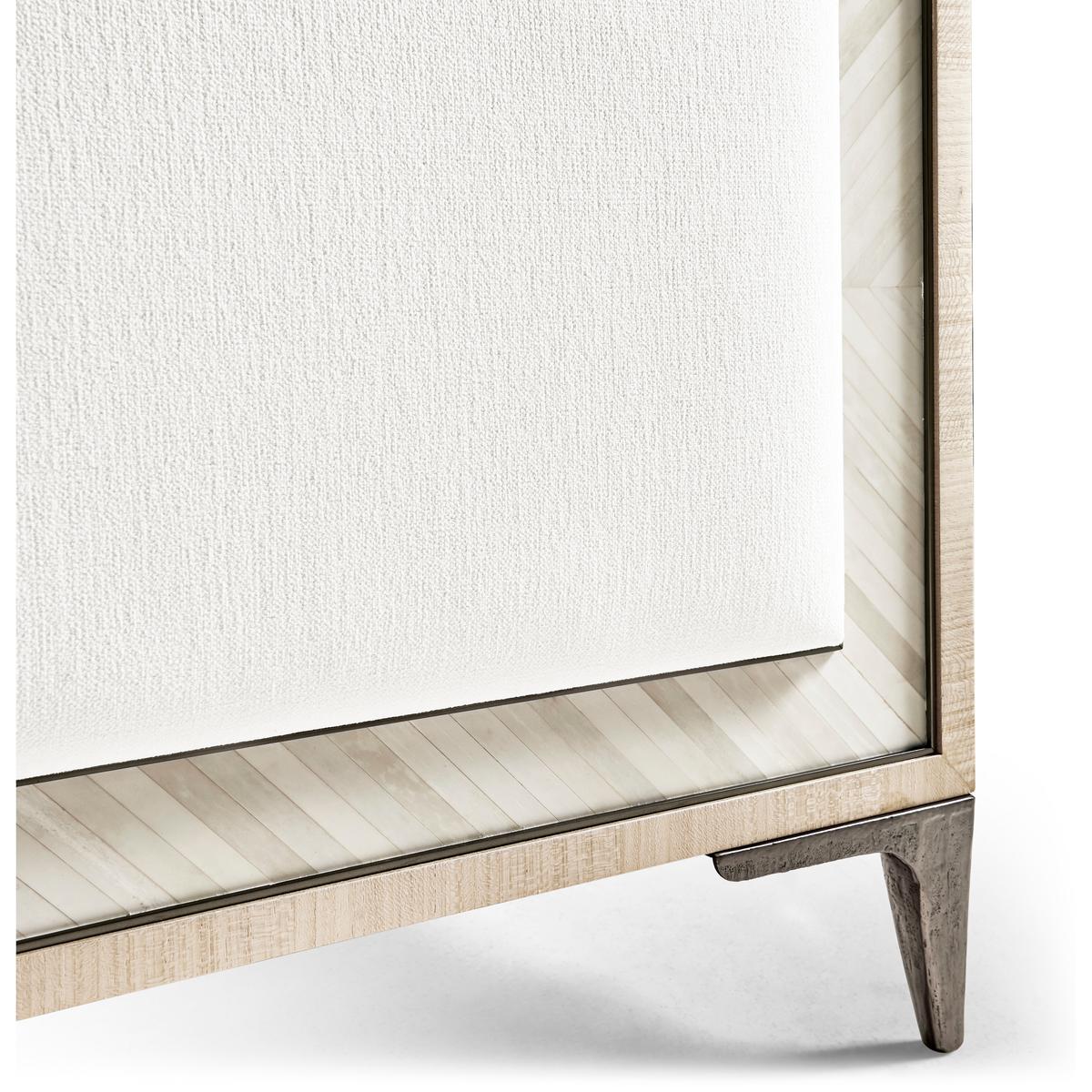 Tideline Bone & Linen-Blend Upholstered Bed | Jonathan Charles Fine Furniture