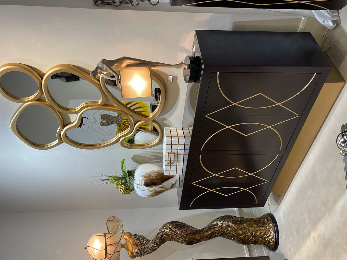 Faux Walnut Finish Credenza Cabinet / Buffet | Artmax - Home Elegance USA