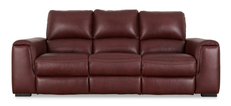 Alessandro Power Reclining Sofa with Adjustable Headrests in Garnet by Ashley | Home Elegance USA