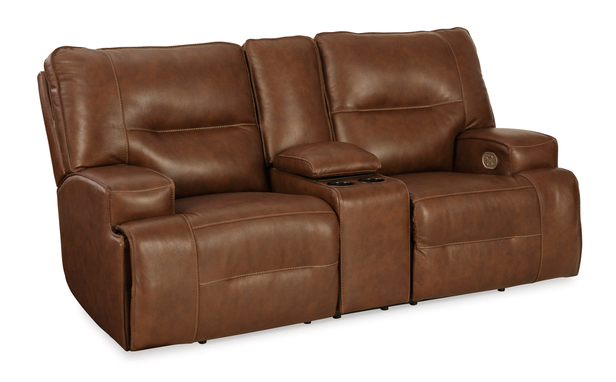 Ashley Auburn Francesca PWR REC Loveseat/CON/ADJ HDRST - Leather - Home Elegance USA