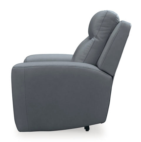 Sillón reclinable eléctrico Ashley Steel Mindanao con reposacabezas ajustable - Cuero