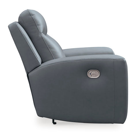 Sillón reclinable eléctrico Ashley Steel Mindanao con reposacabezas ajustable - Cuero
