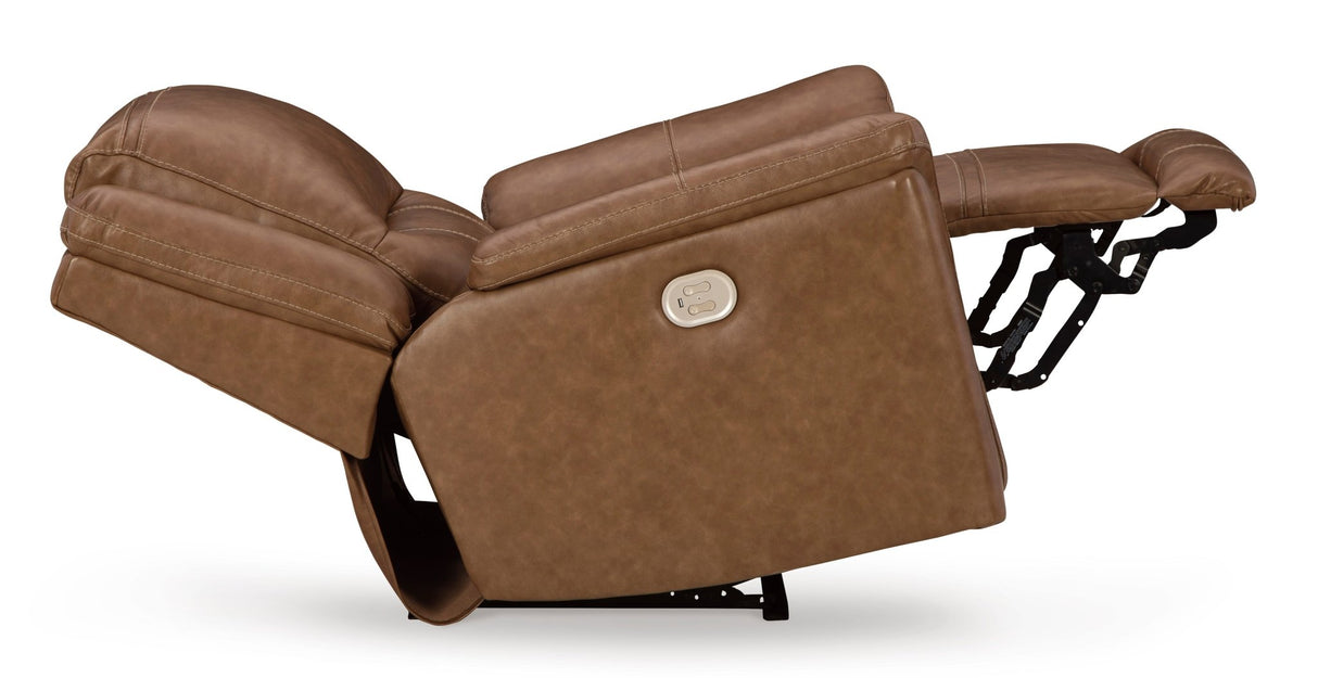 Ashley Caramel Trasimeno PWR Recliner/ADJ Headrest - Leather | Home Elegance USA