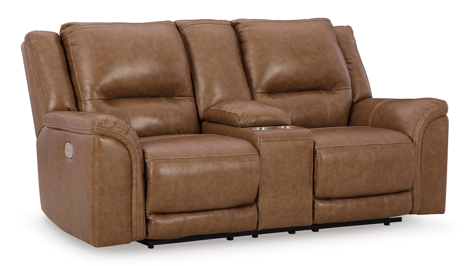 Ashley Caramel Trasimeno PWR REC Loveseat/CON/ADJ HDRST - Leather - Home Elegance USA