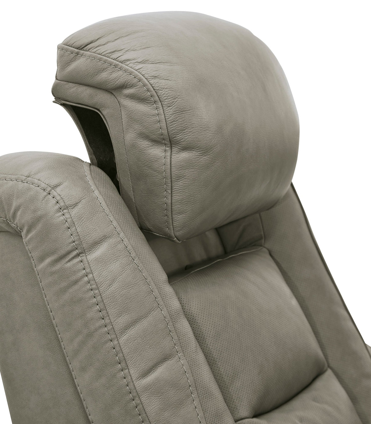 Ashley Gray The Man - Den PWR Recliner/ADJ Headrest - Leather | Home Elegance USA
