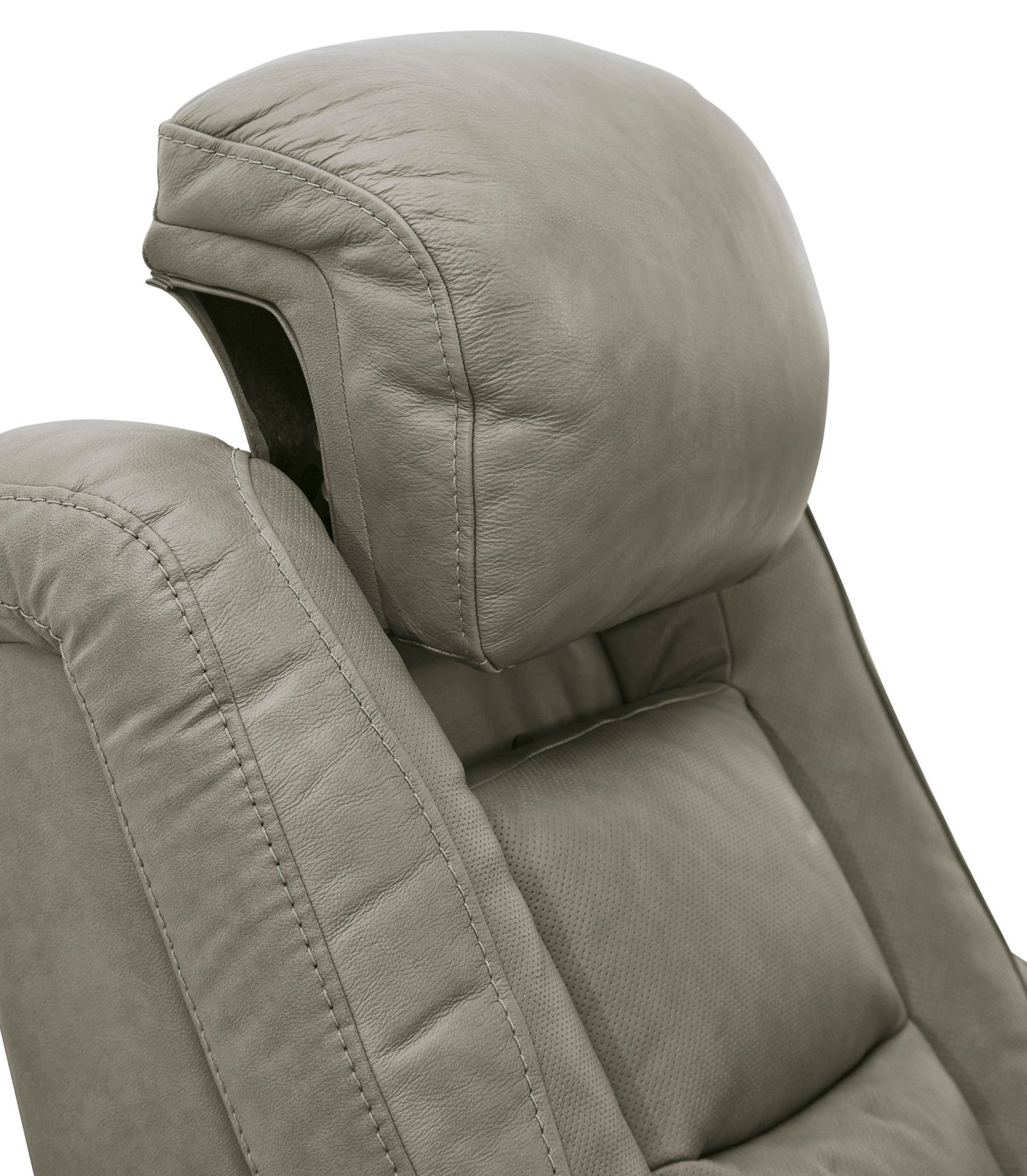 Ashley Gray The Man - Den PWR Recliner/ADJ Headrest - Leather | Home Elegance USA