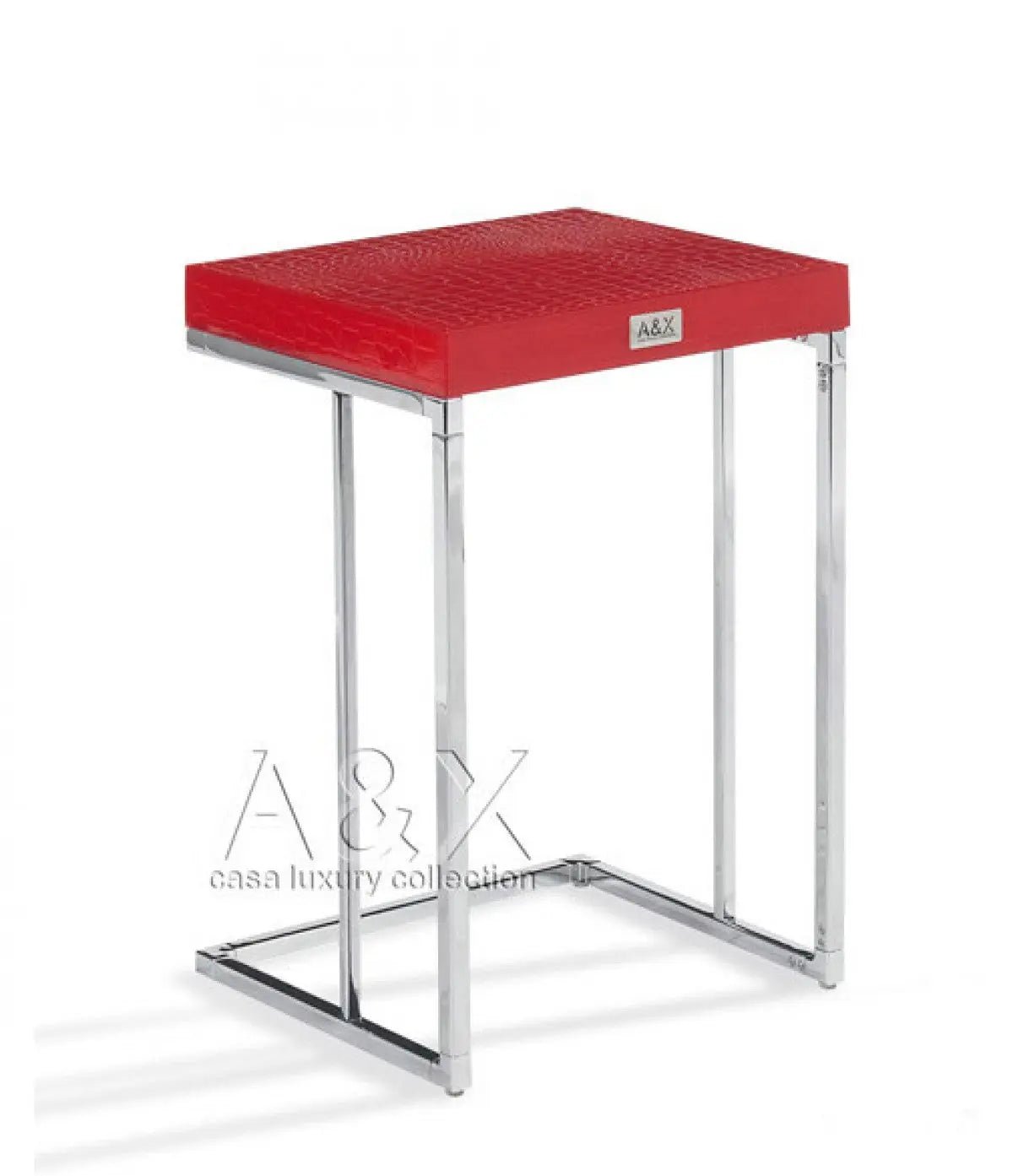 A&X Amelia Modern Red Crocodile Lacquer Nesting Table Set Vgunak855 - Red | Home Elegance USA