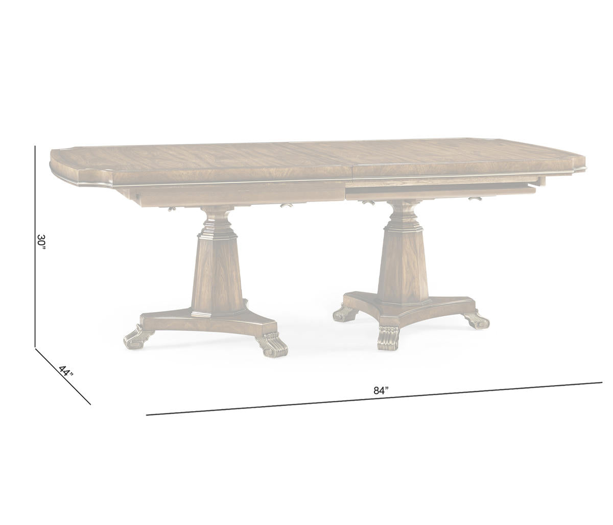 Viceroy Rectangular Dining Table 84" in Santos Brown Finish with Brass Inlay | Jonathan Charles