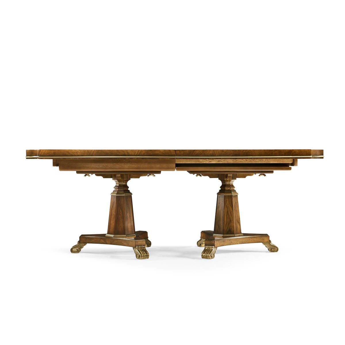 Viceroy Rectangular Dining Table 84" in Santos Brown Finish with Brass Inlay | Jonathan Charles
