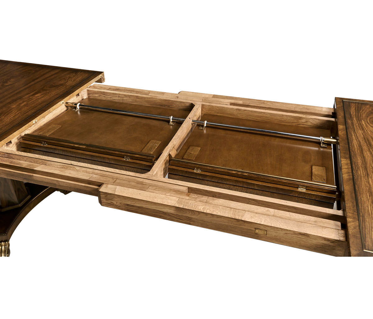 Viceroy Rectangular Dining Table 84" in Santos Brown Finish with Brass Inlay | Jonathan Charles