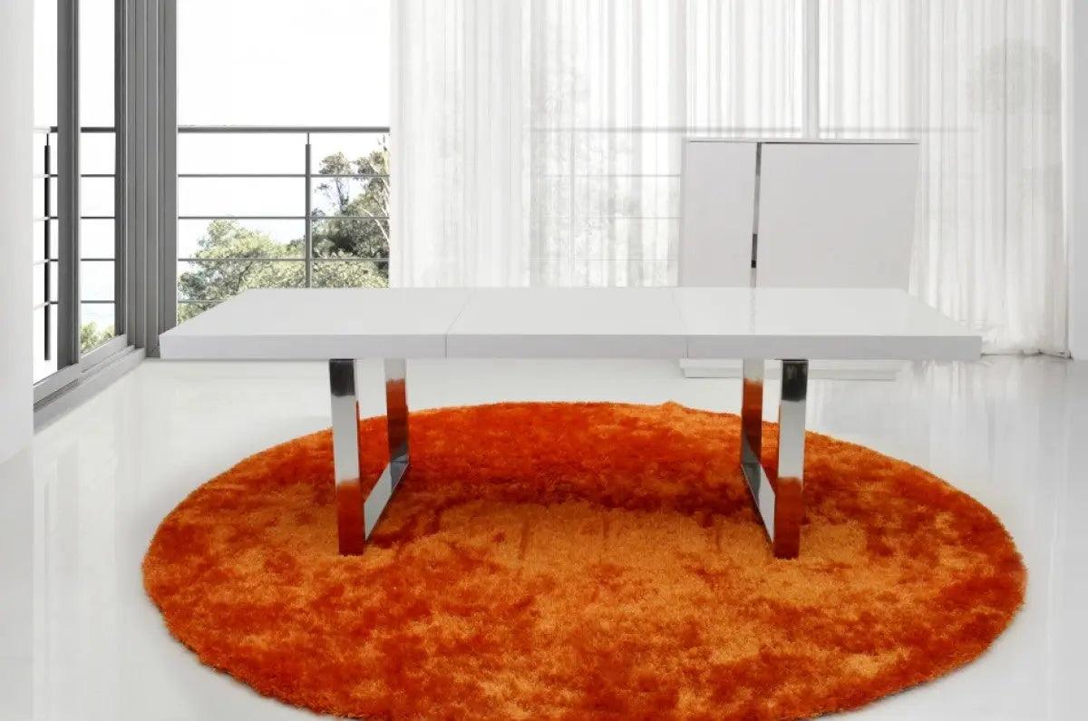 A&X Skyline White Crocodile Extendable Dining Table Vgunac803 - 255 | Home Elegance USA