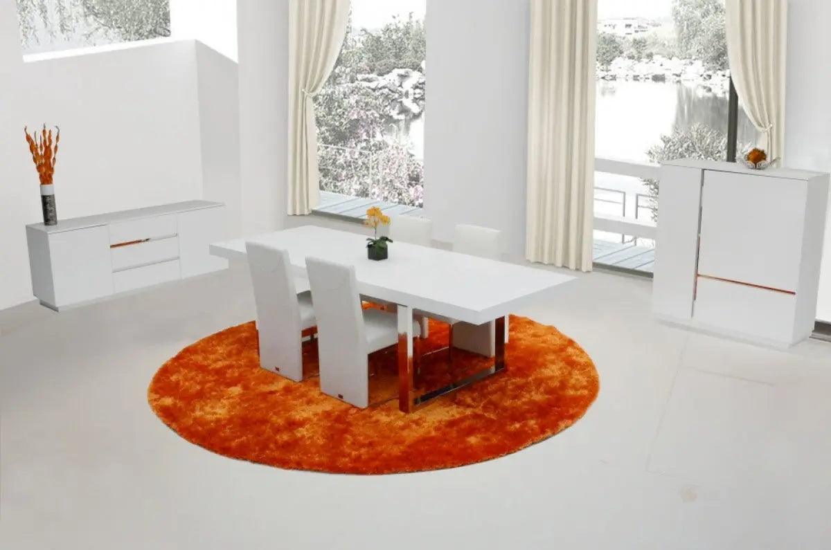 A&X Skyline White Crocodile Extendable Dining Table Vgunac803 - 255 | Home Elegance USA