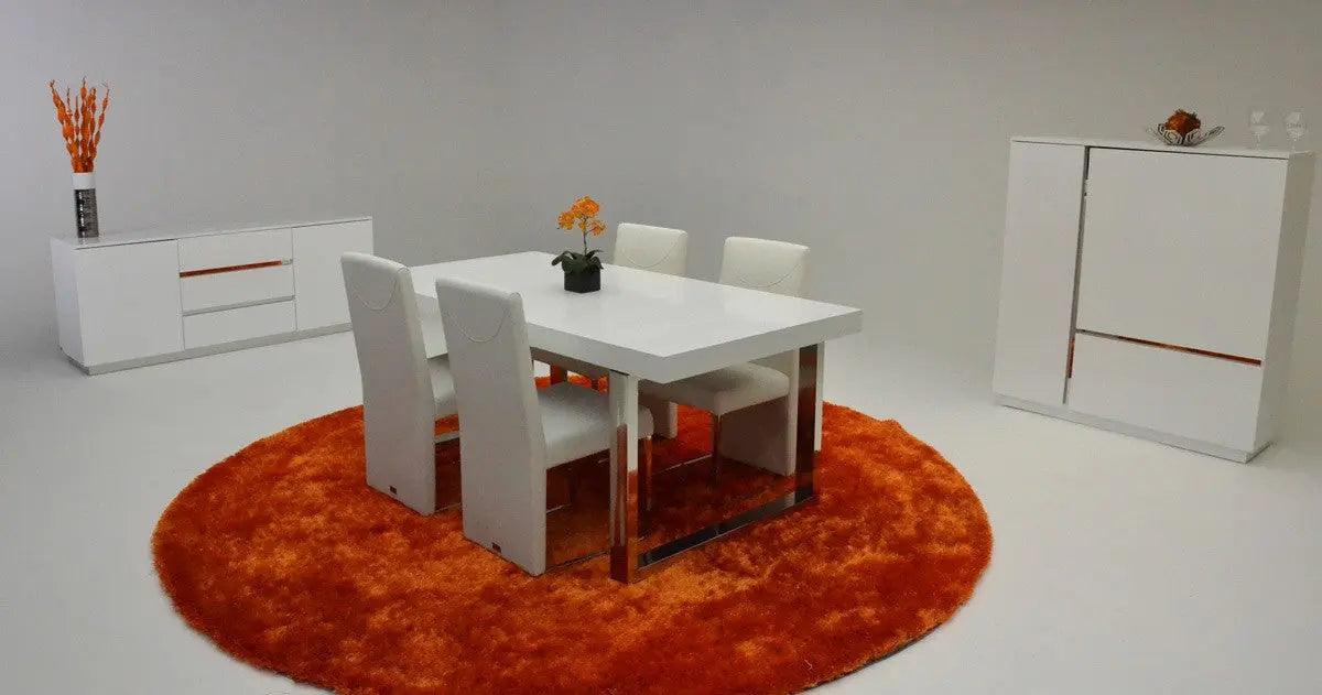 A&X Skyline White Crocodile Extendable Dining Table Vgunac803 - 255 | Home Elegance USA