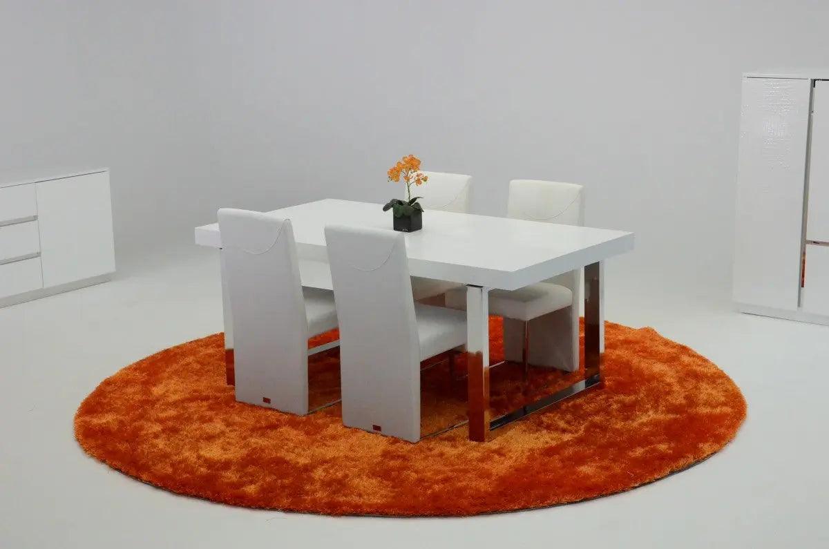 A&X Skyline White Crocodile Extendable Dining Table Vgunac803 - 255 | Home Elegance USA
