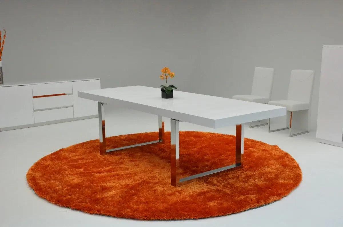 A&X Skyline White Crocodile Extendable Dining Table Vgunac803 - 255 | Home Elegance USA