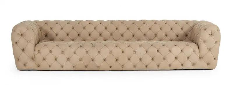 VIG Furniture Coronelli Ellington 4 - Seater Sofa in Italian Grey Nubuck Leather | Home Elegance USA