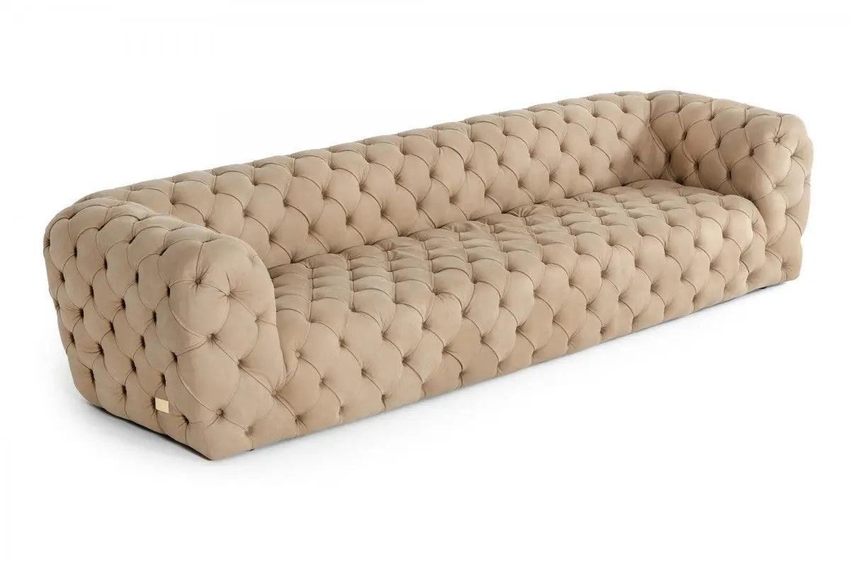 VIG Furniture Coronelli Ellington 4 - Seater Sofa in Italian Grey Nubuck Leather | Home Elegance USA
