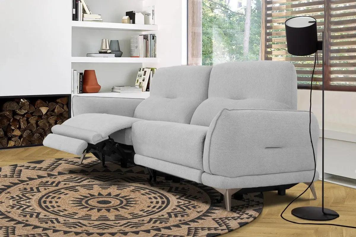 Divani Casa Austria Modern Grey 3 - Seater Fabric Sofa WElectric Recliners Vgkne9178 - Gry - 3S | Home Elegance USA